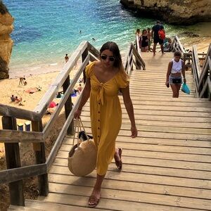 Mustard Yellow Button-Down Dress